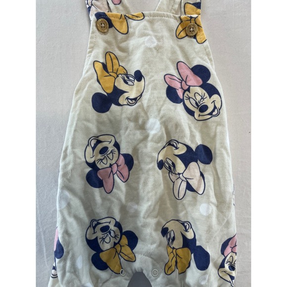 Disney Baby Girls Minnie Mouse Overall Romper Jumpsuit Cream 18 Months - Picture 2 of 4